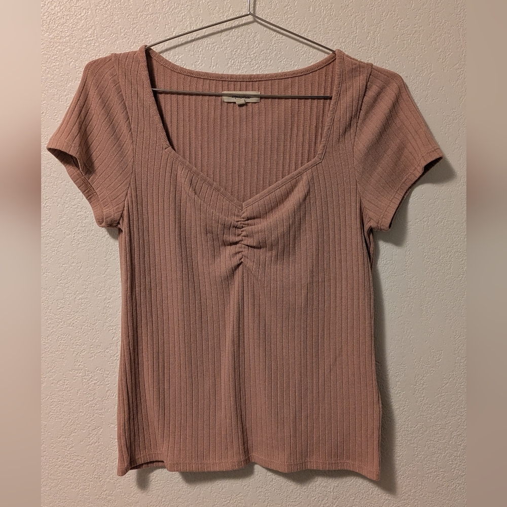 Madewell Ribbed Mauve Top
